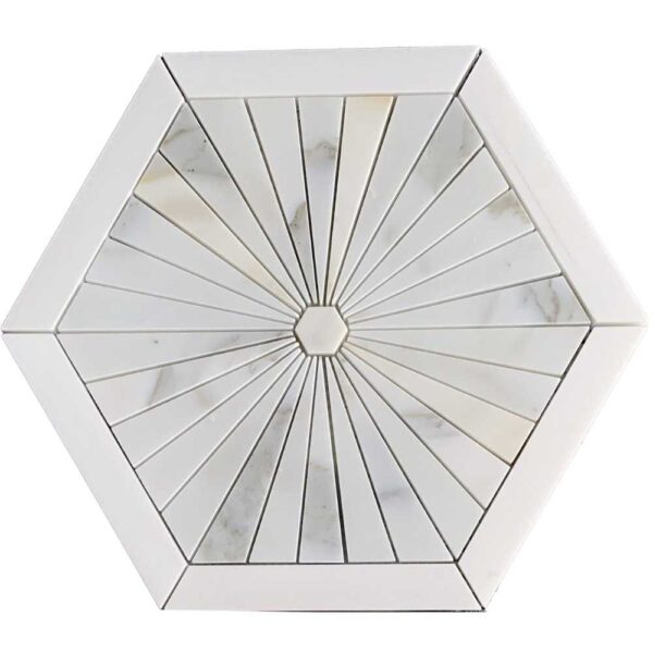 Cristallo 3 Waterjet Calacatta Gold + Dolomite Honed tile