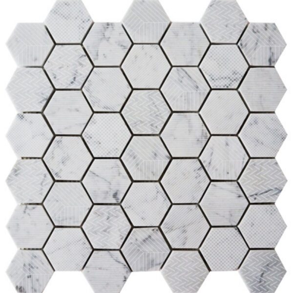Digital Marble Carrara 2 Hex Matte tile
