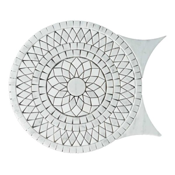 Cristallo 3 Waterjet Carrara + Thassos Polished tile