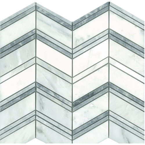 Time Square Chevron Statuario/Bard Honed tile