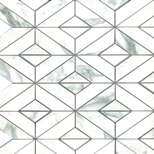 Arabescato Diamond Mosaic Honed tile