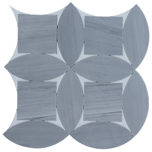 Cristallo 2 Waterjet Dk Grey/Thassos Polished tile