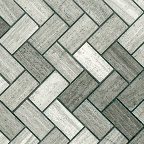 Driftwood White Herringbone Honed tile