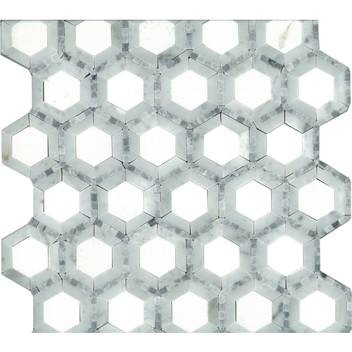 Time Square Hex Design Polished tile