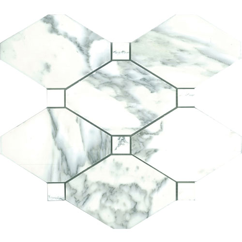 Arabescato Lantern Mosaic Honed tile