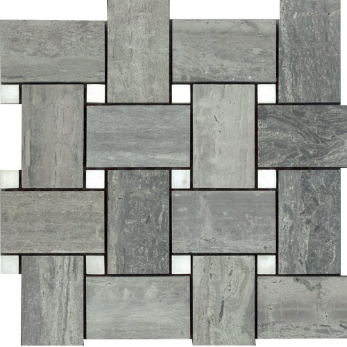 Driftwood Silver Lg Basketweave Honed tile