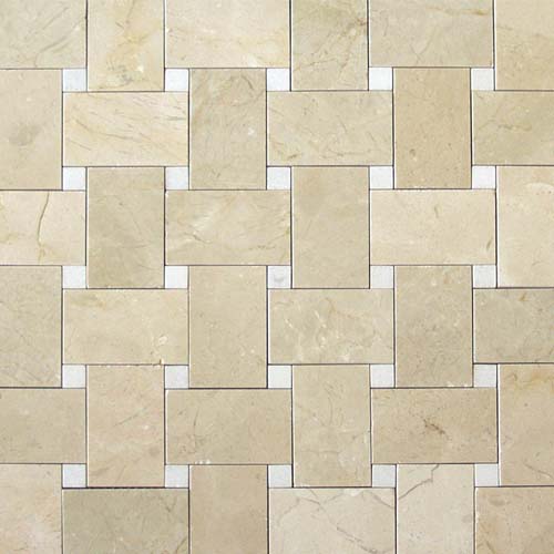Crema Marfil Lg Basketweave Polished tile