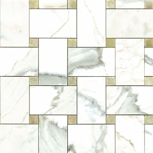 Calacatta Gold Lg Basketweave Polished tile