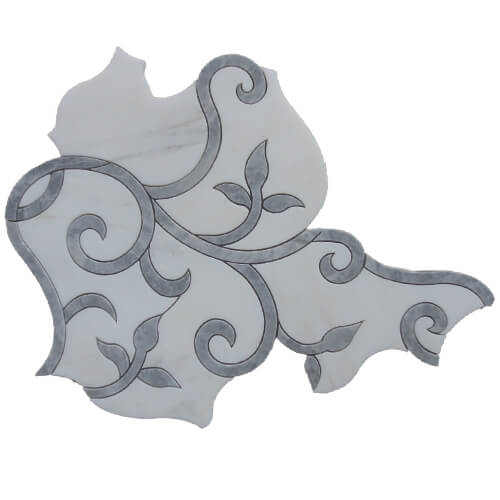 Cristallo Waterjet Statuario Bard. Honed tile