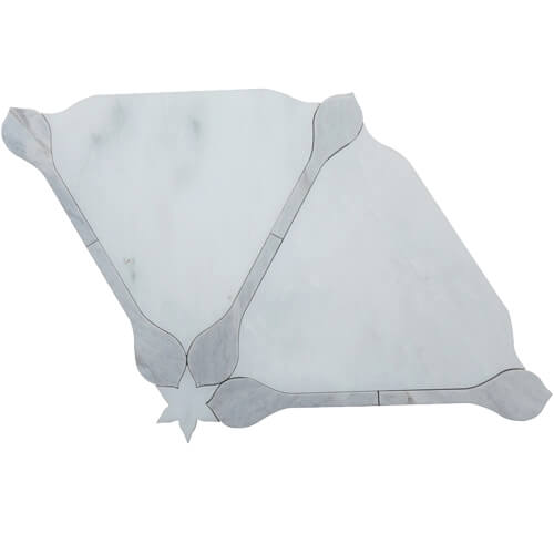 Cristallo 2 Waterjet Statuario/Lt Grey Honed tile
