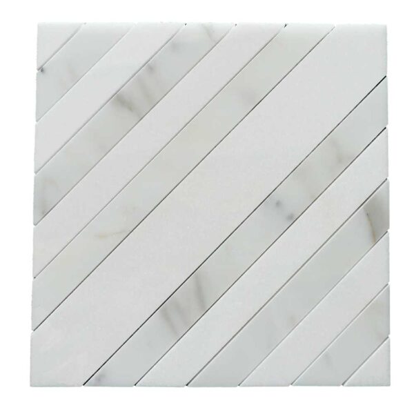 Cristallo 3 Waterjet Thassos + Calacatta Polished tile