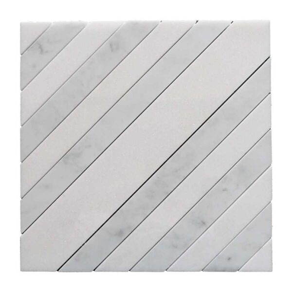 Cristallo 3 Waterjet Thassos + Carrara Polished tile