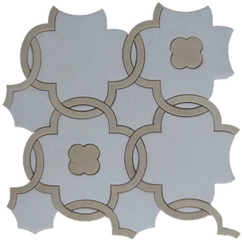 Cristallo Waterjet Thassos Crema Polished tile