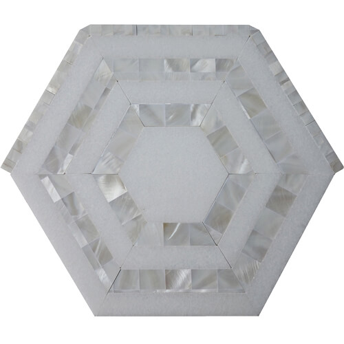 Cristallo 2 Waterjet Thassos/Mop Polished tile