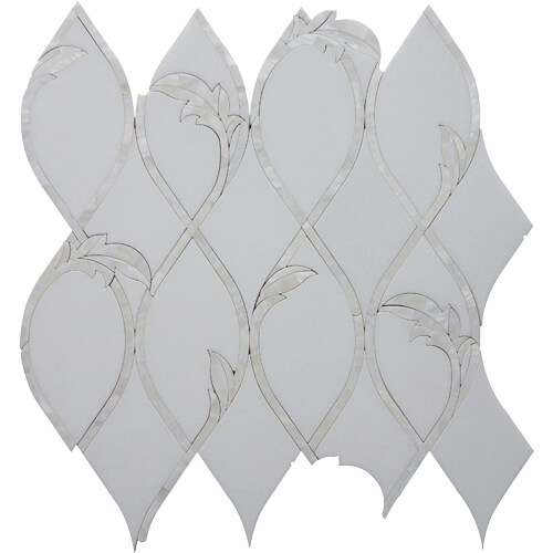 Cristallo 2 Waterjet Thassos/Mother Pearl Honed tile