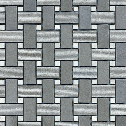 Silver Stone Weave W/Fontana Multi-Texture tile